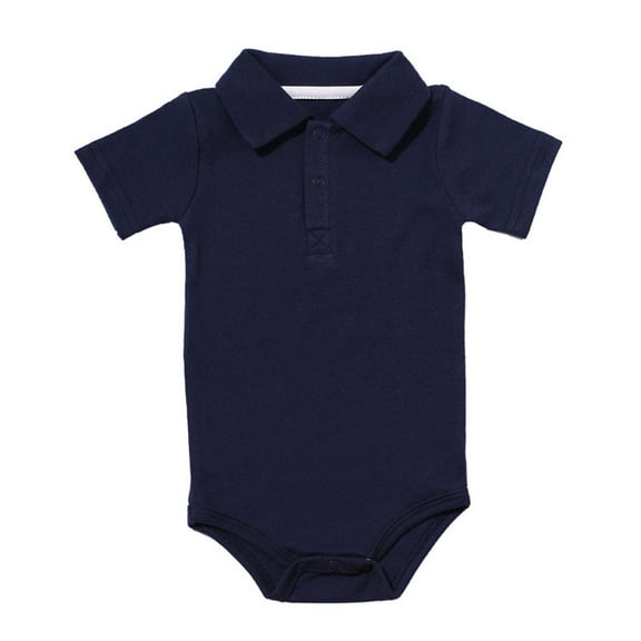 Timegard Baby Boy Girls Clothes Toddler Lapel V Neck Short Sleeve Onesie Unisex Cotton Comfy Summer Clothing