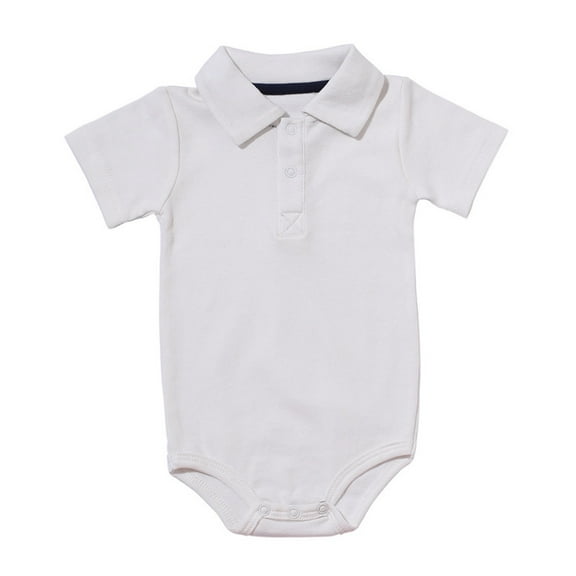 Timegard Baby Boy Girls Clothes Toddler Lapel V Neck Short Sleeve Onesie Unisex Cotton Comfy Summer Clothing