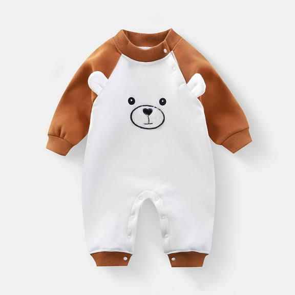 Timegard Baby Boys Girls Clothes Newborn Cute Lightfleece Button Toddler Onesie Infant Rompers Fall