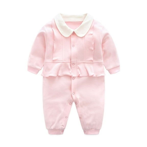Timegard Baby Boys Girls Clothes Ruffle Button up Rompers Unisex Toddler Newborn Comfy Cute Onesie Fall