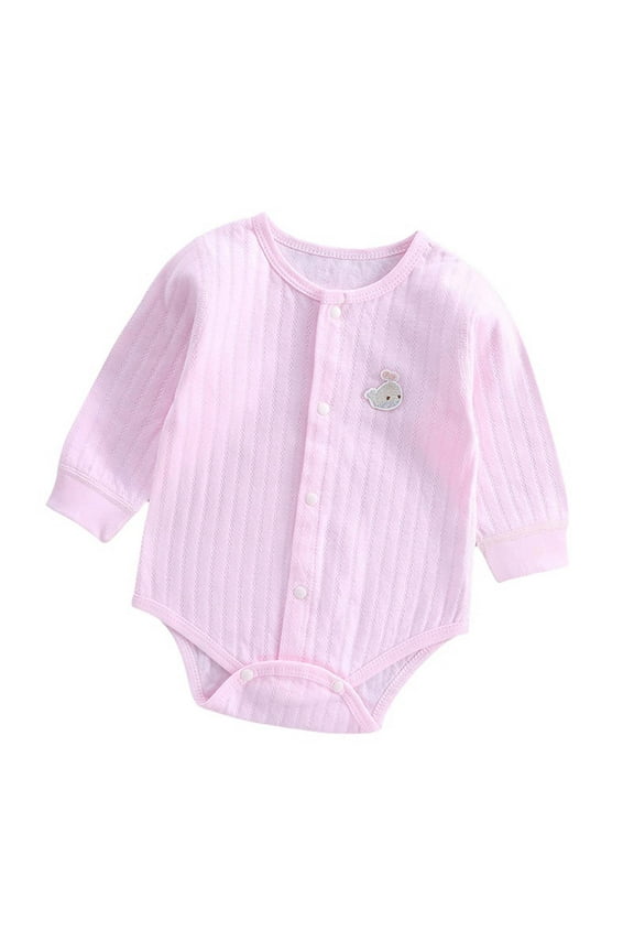 Baby Clothes Boy Girl Newborn Toddler Onesie Infant Comfy Button up Rompers Unisex Solid Color