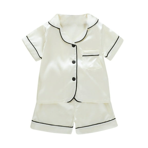 Timegard Baby Clothes Infant Boy Girl Satin Shirts Shorts Pjs Outfits Comfy Loose Casual Sets Summer