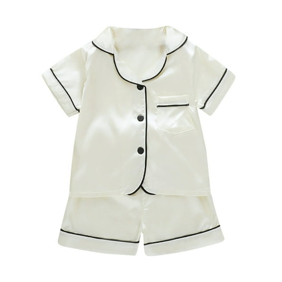 Timegard Baby Clothes Infant Boy Girl Satin Shirts Shorts Pjs Outfits Comfy Loose Casual Sets Summer