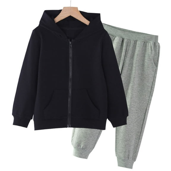 Timegard Baby Clothes Kids Sweatsuit Lightfleece Zip up Hoodies Jackets Joggers Comfy Boy Girl Outfits