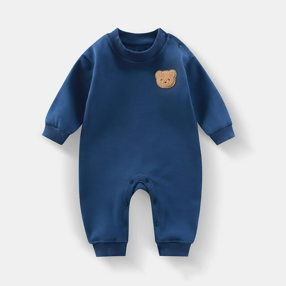 Timegard Baby Clothes Newborn Boys Girls Lightfleece Button Toddler Comfy Onesie Rompers Fall Winter Fashion