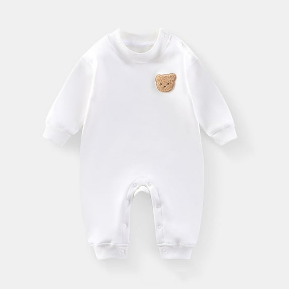 Timegard Baby Clothes Newborn Boys Girls Lightfleece Button Toddler Comfy Onesie Rompers Fall Winter Fashion