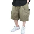 thumbnail image 1 of Timegard Baby Clothes Unisex Summer Lightweight Cargo Pants Loose Boys Girls Knee Length Pants Pockets, 1 of 3