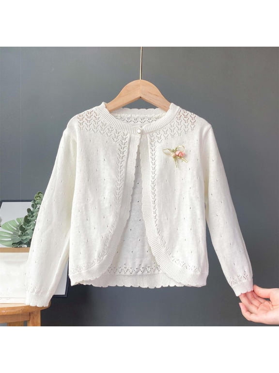 Baby Clothes for Girls Cute Toddler Knit Open Front Cardigan Kids Sweaters Comfy Outerwear
