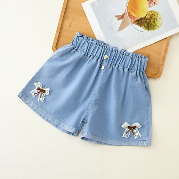 Timegard Baby Clothes for Girls Denim Shorts Button Cute Loose Jean Shorts Summer Clothing Fashion