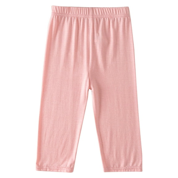 Timegard Baby Clothes for Girls Summer Thin Capri Pants Girl Solid Color Crop Leggings Casual Homewear