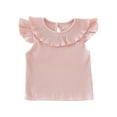 thumbnail image 1 of Timegard Baby Clothes for Girls Toddler Ruffle Cap Sleeve Tank Top Cotton Comfy Solid Color Cute Tee, 1 of 3