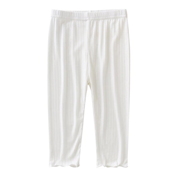Timegard Baby Girl Clothes Ruffle Cute Soft Comfy Leggings Elastic Waist Loungewear Fitting Trousers