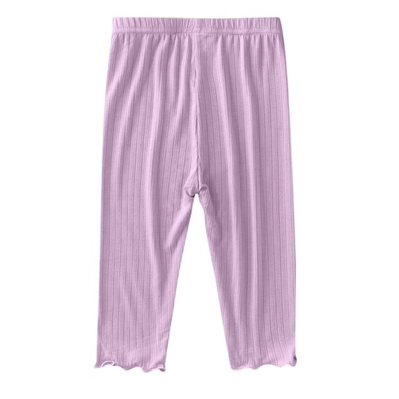 Timegard Baby Girl Clothes Ruffle Cute Soft Comfy Leggings Elastic Waist Loungewear Fitting Trousers
