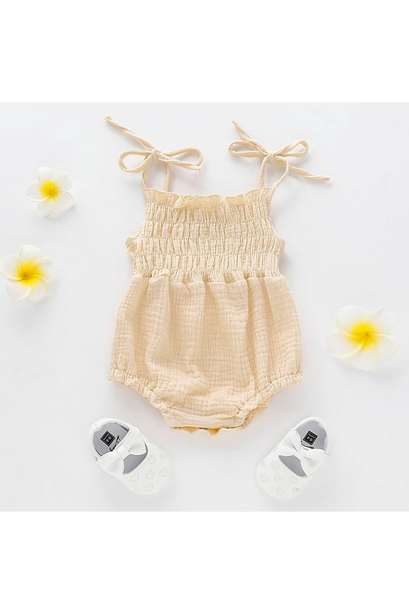Baby Girl Clothes Toddler Belt Ruffle Cute Camis Onesie Newborn Infant Comfy Ruched Rompers Clothing