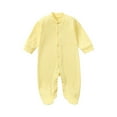 thumbnail image 1 of Timegard Baby Girl Newborn Clothes Toddler Button up Footies Onesie Solid Color Infant Comfy Outfits, 1 of 7
