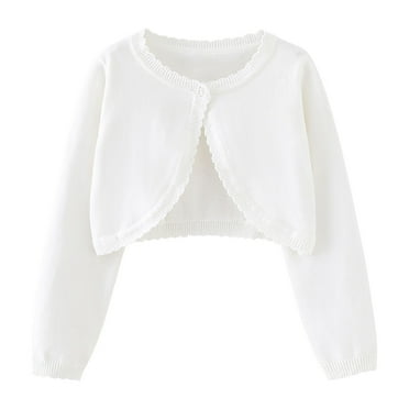 Timegard Baby Girl Sweater Cardigan Lightweight Open Front Button Shrug Fall Comfy Cute Tops Solid Color