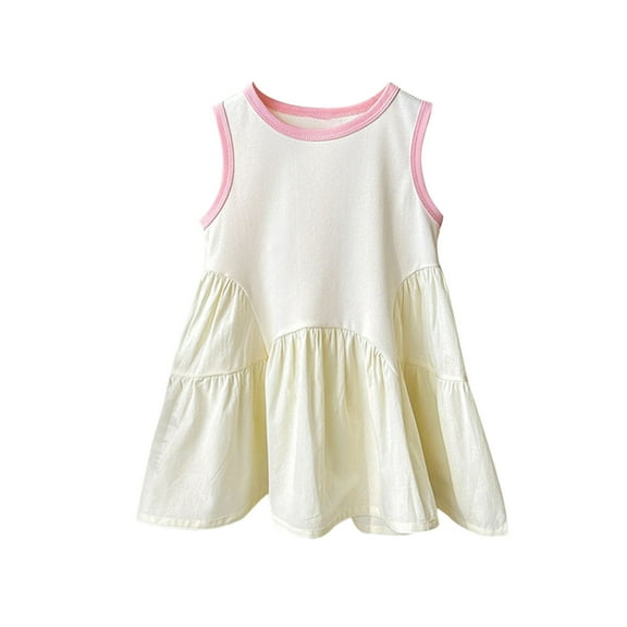 Timegard Baby Girls Clothes Infant Cute Ruffle Loose Tank Top Toddler Comfy Sleeveless Top Solid Color