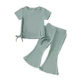 thumbnail image 1 of Timegard Baby Girls Clothes Toddler Cute Drawstring Tee Shirts Flare Pants Comfy Outfits Infant Sets, 1 of 3