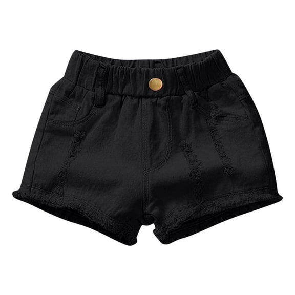 Timegard Baby Girls Clothes Toddler Cute Hole Ripped Denim Shorts Button Loose Jean Shorts Summer Fashion