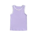 thumbnail image 1 of Timegard Baby Girls Clothes Toddler Lace Round Neck Sleeveless Loose Comfy Cute Solid Color Tank Tops, 1 of 3