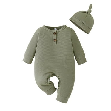 Timegard Baby Onesie Infant Boys Girls Clothes Newborn Unisex Cute Long Sleeve Rompers Outfits with Hat