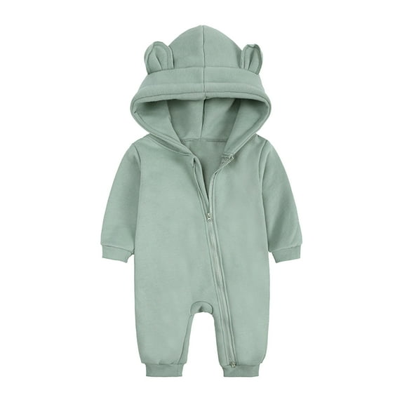 Timegard Baby Onesie Newborn Winter Lightfleece Zip up Hoodies Rompers Toddler Comfy Cute Clothes Unisex