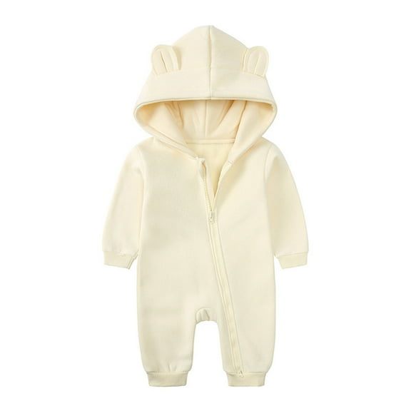 Timegard Baby Onesie Newborn Winter Lightfleece Zip up Hoodies Rompers Toddler Comfy Cute Clothes Unisex
