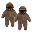 thumbnail image 1 of Timegard Baby Winter Clothes 2pc Toddler Fleece Boys Girls Cute Footies Onesie Newborn Hoodies Rompers, 1 of 7