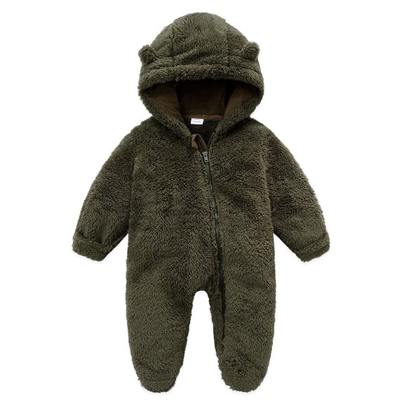 Timegard Baby Winter Clothes Newborn Fleece Cute Footies Onesie Toddler Boys Girls Zip up Rompers Warm