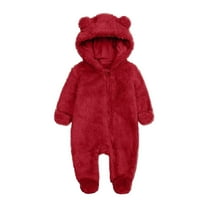 Timegard Baby Winter Clothes Newborn Fleece Cute Footies Onesie Toddler Boys Girls Zip up Rompers Warm