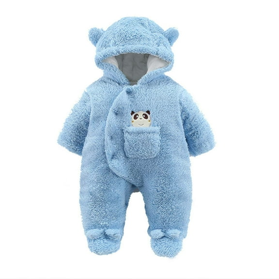Timegard Baby Winter Clothes Newborn Infant Fleece Footies Onesie Toddler Cute Button up Rompers Unisex