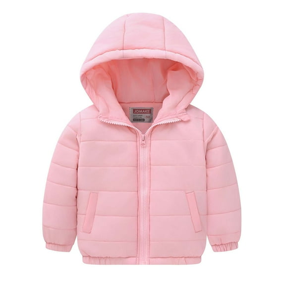 Timegard Baby Winter Clothes Puffer Jacket Warm Hoodie Outerwear Lightweight Solid Color Zipper Coat