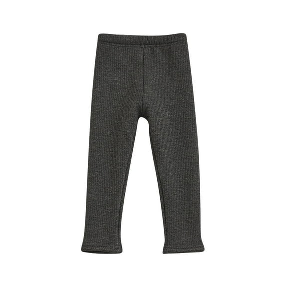 Timegard Baby Winter Clothes Toddler Fleece Thick Leggings for Girls Comfy Slim Trousers Solid Color