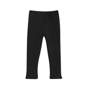Timegard Baby Winter Clothes Toddler Fleece Thick Leggings for Girls Comfy Slim Trousers Solid Color