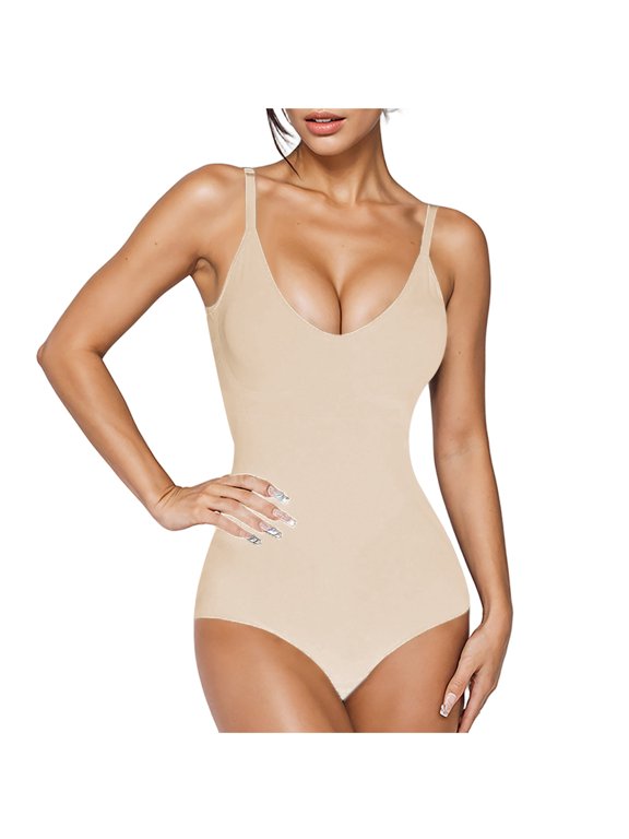 Bodysuit for Women 1 Piece Adjustable Strap Deep V Neck Rompers Slim Yoga Gym Camis Jumpsuit