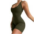 thumbnail image 1 of Timegard Bodysuit for Women Square Neck Ribbed Comfy Slim Short Rompers Workout Gym Jumpsuit Casual, 1 of 6