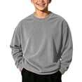 thumbnail image 1 of Timegard Boys Clothes Fall Crew Neck Sweatshirts Corduroy Kids Drop Shoulder Long Sleeve Oversized Pullover Tops, 1 of 8