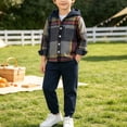 thumbnail image 1 of Timegard Boys Clothes Toddler Fall Winter Cotton Sets Infant Plaid Button down Shirts and Sweatpants Casual Comfy Outfits Clothing, 1 of 3