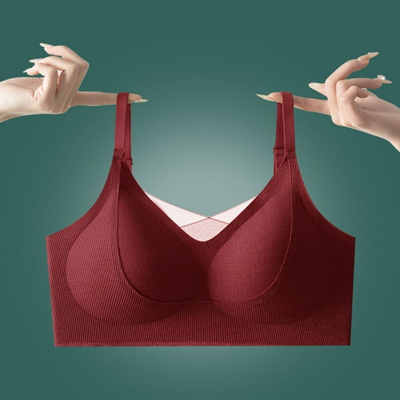 Timegard Bras for Women Adjustable Spaghetti Strap Seamless Thin Underwear Comfy Full Support Daily Padded Bras