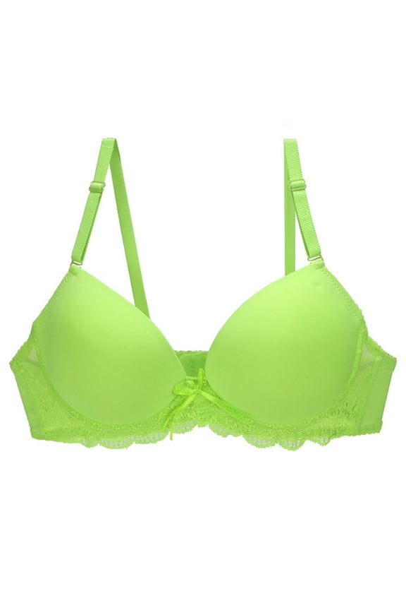 Bras for Women Low Cut Spaghetti Strap Lace Bow Tie Comfy Everyday Push up Bras with Support