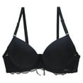thumbnail image 1 of Timegard Bras for Women Low Cut Spaghetti Strap Lace Bow Tie Comfy Everyday Push up Bras with Support, 1 of 5