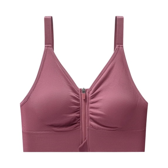 Timegard Bras for Women No Underwire Sport Bras Zipper Front Closure Adjustable Strap Comfy Everyday Bras