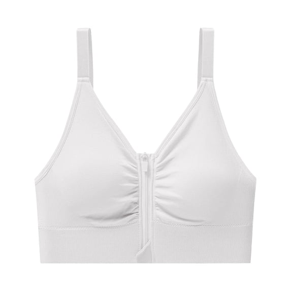 Timegard Bras for Women No Underwire Sport Bras Zipper Front Closure Adjustable Strap Comfy Everyday Bras
