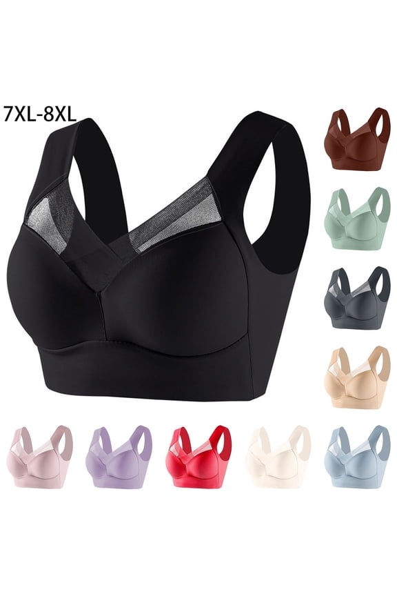 Bras for Women Plus Size Sport Bras Mesh Full Support Smoothing Thin Comfy Sleep Wireless Bras