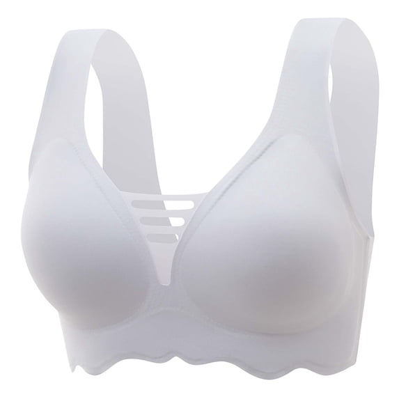Timegard Bras for Women Seamless No Underwire Ruffle Bottom Full Coverage Soft Comfort Everyday Bra