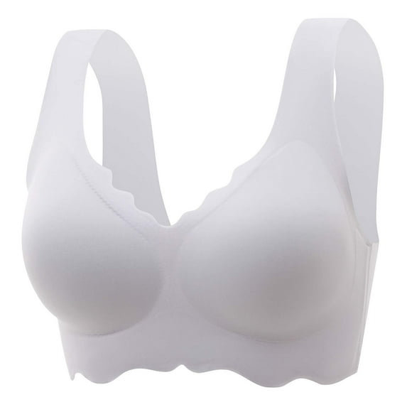 Timegard Bras for Women Seamless No Underwire Ruffle Bottom Full Coverage Soft Comfort Everyday Bra