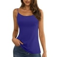 thumbnail image 1 of Timegard Built in Bras Tank Tops for Women Scoop Neck Spaghetti Strap Slim Comfy Camisole Tops Basic Tee, 1 of 8