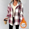 thumbnail image 1 of Timegard Button down Shirts for Women Fall Winter Fleece Hoodies Tops Plaid Casual Comfy Jackets Fashion, 1 of 6
