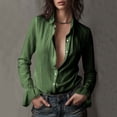 thumbnail image 1 of Timegard Button down Shirts for Women Ruffle Long Sleeve Loose Lightweight Travel Casual Shirts Tops, 1 of 9