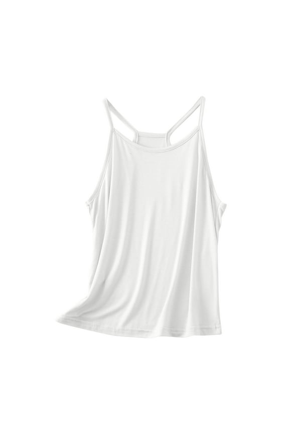 Camisole Tank Tops for Women Round Neck Spaghetti Strap Loose Halter Sleeveless Cami Shirt